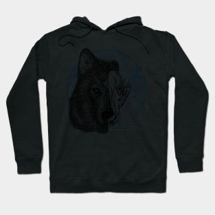 Wolf Skull Black and White Hoodie